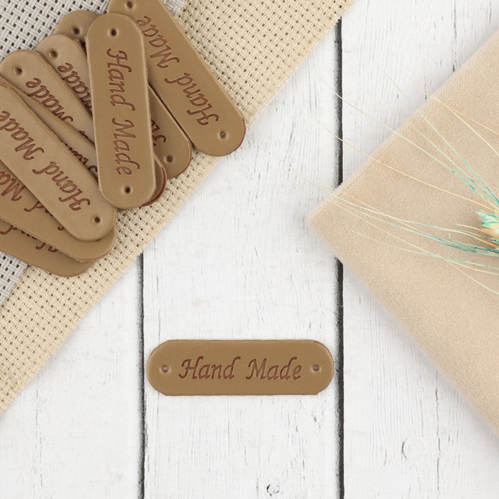 Набор нашивок Hand made, 4.5×1.3 см, 10 шт. - Фото 1