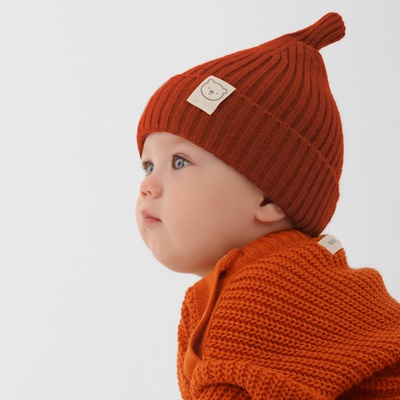 Шапка детская «Крошка Я», размер 46-48 см, коричневая