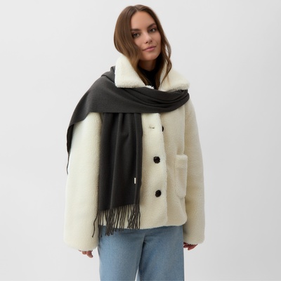 Шарф женский с кистями MIST, серый, размер 33×180 см