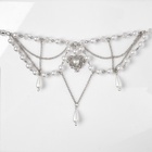 Колье с жемчугом «Сердце» ажурные капли, цвет белый в серебре - Фото 2