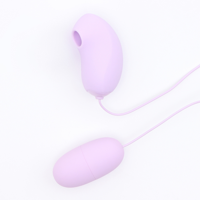 Виброяйцо с вакуумно-волновым стимулятором клитора, Power Bank, софт-силикон, фиолетовый - Фото 1