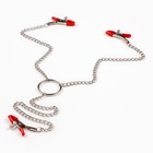 Зажимы для сосков для сосков и клитора, винтовой, металл, красный - Фото 4