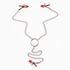 Зажимы для сосков для сосков и клитора, винтовой, металл, красный - Фото 1