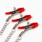 Зажимы для сосков для сосков и клитора, винтовой, металл, красный - Фото 6