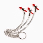 Зажимы для сосков для сосков и клитора, винтовой, металл, красный - Фото 3