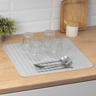 Коврик для сушки посуды Доляна «Волна», силикон, 45×40.5×0.4 см, серый - Фото 2