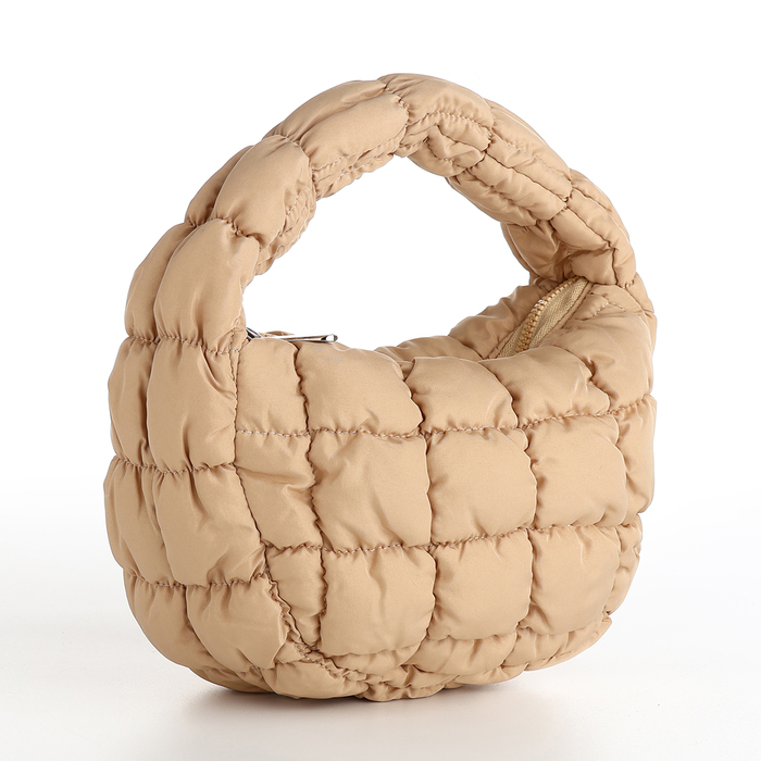 Сумка молодёжная на молнии, 23×4×15 см, бежевая - Фото 1