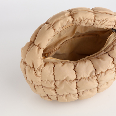 Сумка молодёжная на молнии, 23×4×15 см, бежевая