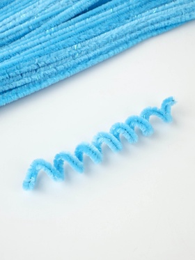 Синельная проволока, набор 50 шт., голубая с люрексом, 30 см