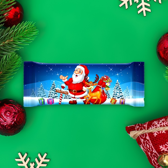 Шоколад молочный "Дед Мороз" со вкусом сливочной ириски , 50 г - Фото 1