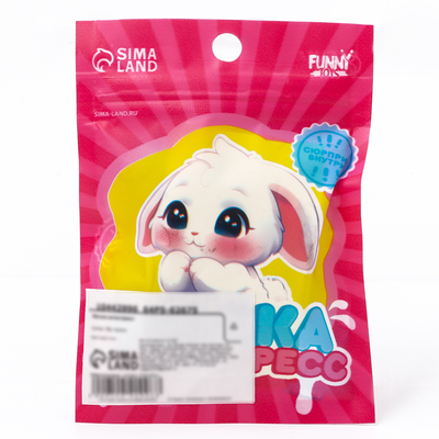Антистресс сквиш мялка Funny toys «Зайка», с наклейки, в пакете