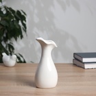 Ваза керамика настольная "Тьяго" грация, d-7.5*5,5(диам.отверстия-2,5)см, h-16,5см, белый - фото 25386215