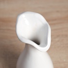 Ваза керамика настольная "Тьяго" грация, d-7.5*5,5(диам.отверстия-2,5)см, h-16,5см, белый - фото 25386216