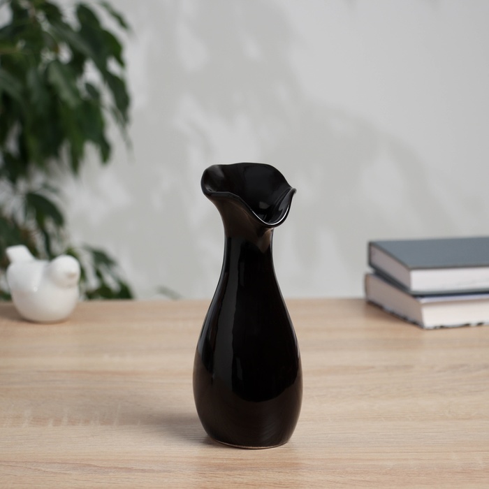 Ваза «Тьяго», грация, 16.5×7 см, керамика, чёрная - Фото 1