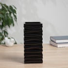 Керамическая ваза для цветов, сухоцветов «Тьяго» полосы, настольная, 19×9 см, чёрный - Фото 1