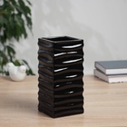 Керамическая ваза для цветов, сухоцветов «Тьяго» полосы, настольная, 19×9 см, чёрный - Фото 2