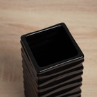 Керамическая ваза для цветов, сухоцветов «Тьяго» полосы, настольная, 19×9 см, чёрный - Фото 3