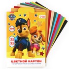 Цветной картон с блёстками, А4, 10 листов, 10 цветов, немелованный, двусторонний, в папке, 250 г/м², «Щенячий патруль» - Фото 4