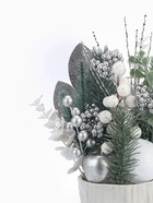 Новогодняя композиция на стол «Зимнее волшебство. Величие» пластик, 24×10.5 см, белый  (артикул 10497688)  большой выбор товаров оптом и в розницу по низким ценам с доставкой