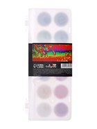 Краски акварельные 12 цветов, круглые, диаметр кюветы 28 мм, с кистью, пластиковый пенал, CALLIGRATA TOP - Фото 7