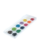 Краски акварельные 12 цветов, круглые, диаметр кюветы 28 мм, с кистью, пластиковый пенал, CALLIGRATA TOP - фото 119069189 Краски акварельные 12 цветов, круглые, диаметр кюветы 28 мм, с кистью, пластиковый пенал, CALLIGRATA TOP - фото 119069189