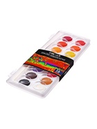 Краски акварельные 16 цветов, круглые, диаметр кюветы 23 мм, с кистью, пластиковый пенал, CALLIGRATA TOP - Фото 3