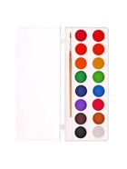 Краски акварельные 16 цветов, круглые, диаметр кюветы 23 мм, с кистью, пластиковый пенал, CALLIGRATA TOP - Фото 4