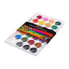 Краски акварельные 28 цветов, круглые, диаметр кюветы 28 мм, с кистью, пластиковый пенал, CALLIGRATA TOP - Фото 3