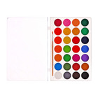 Краски акварельные 28 цветов, круглые, диаметр кюветы 28 мм, с кистью, пластиковый пенал, CALLIGRATA TOP - Фото 4