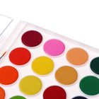 Краски акварельные 28 цветов, круглые, диаметр кюветы 28 мм, с кистью, пластиковый пенал, CALLIGRATA TOP - Фото 5