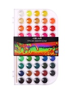 Краски акварельные 48 цветов, круглые, диаметр кюветы 23 мм, с кистью, пластиковый пенал, CALLIGRATA TOP - Фото 2