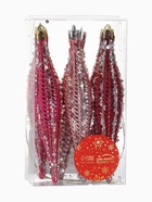 Ёлочные игрушка набор 6 шт. «Сосулька нить блеск» 15.5×3 см, розовый красный - Фото 7