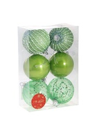 Ёлочные игрушки «Кейлеб», шары новогодние, d=8 см, набор 6 шт., зелёный - фото 120359762