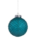Ёлочные игрушки «Аустен», шары новогодние, d=8 см, 4 шт., паутинка, бирюзовый 10422952
