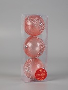 Ёлочные игрушки «Эйдонс», шары новогодний, d=8 см, набор 3 шт., розовый - Фото 3