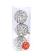 Ёлочные игрушки «Элаесс», шары новогодние, d=8 см, набор 3 шт., серебро - Фото 4
