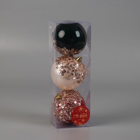 Ёлочные игрушки «Коул», шары новогодние, d=8 см, набор 3 шт., МИКС