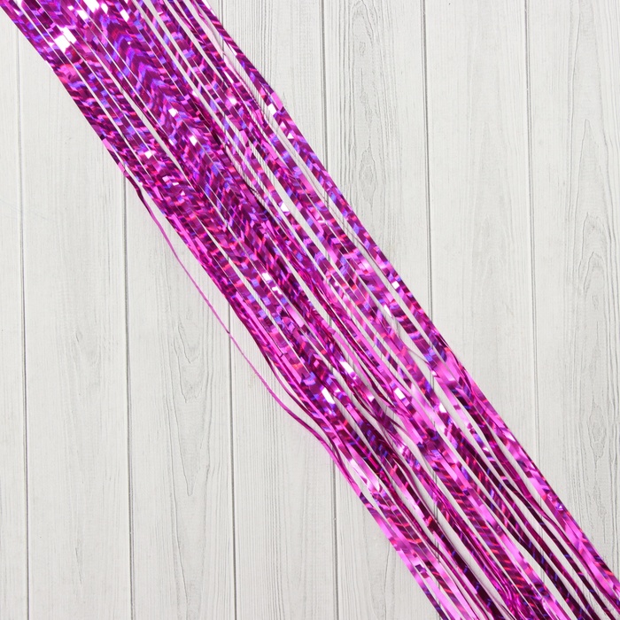 Дождик новогодний «Зимнее волшебство. Мерцание полос», b - 9 см, L - 150 см, сиреневый - Фото 1