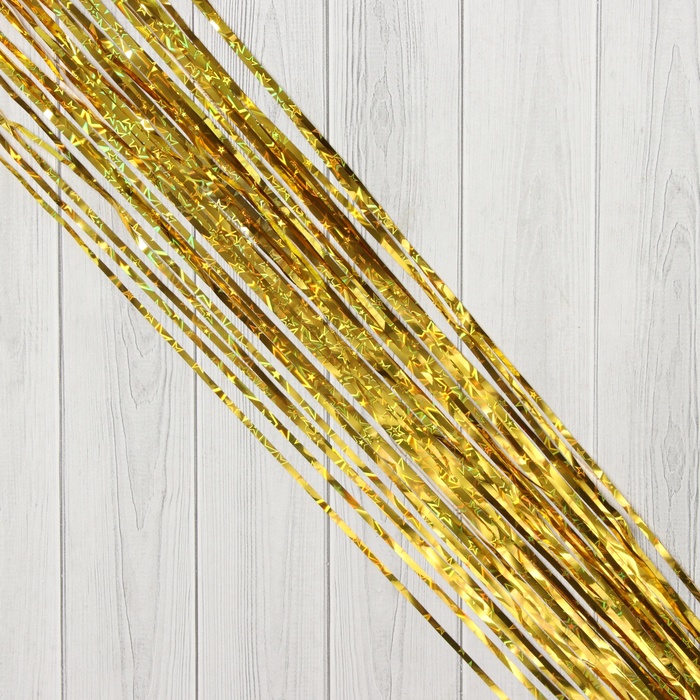 Дождик новогодний «Зимнее волшебство. Мерцание звёзд», b-9 см, L-150 см, золото - Фото 1