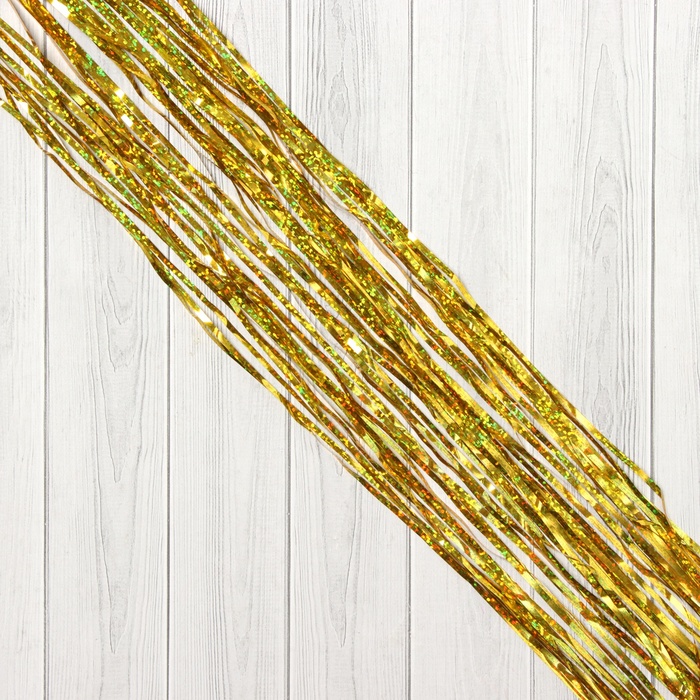 Дождик новогодний «Зимнее волшебство. Мерцание ночи», ширина 9 см, длина 150 см, золото - Фото 1