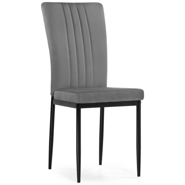 Стул на металлокаркасе Rek металл/велюр, черный/серый 42x54x94 см