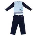 Комплект для мальчика (кофта, брюки), голубой, рост 104-110 см - Фото 1