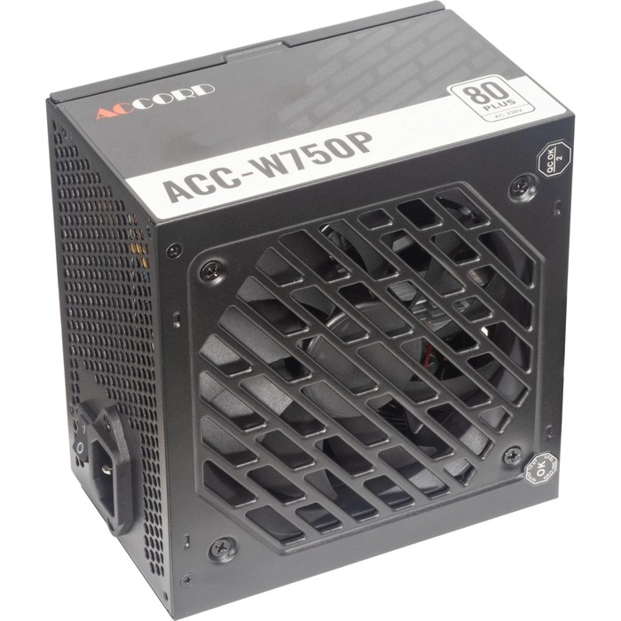 Блок питания Accord ATX 750W ACC-W750P 80 PLUS WHITE (20+4pin) 120mm fan 6xSATA RTL - фото 51635922