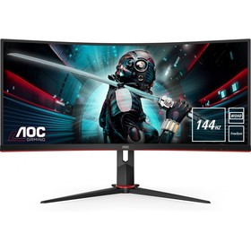 Монитор AOC 34" Gaming CU34G2X черный/красный VA LED 1ms 21:9 HDMI матовая HAS 300cd 178гр/   107352