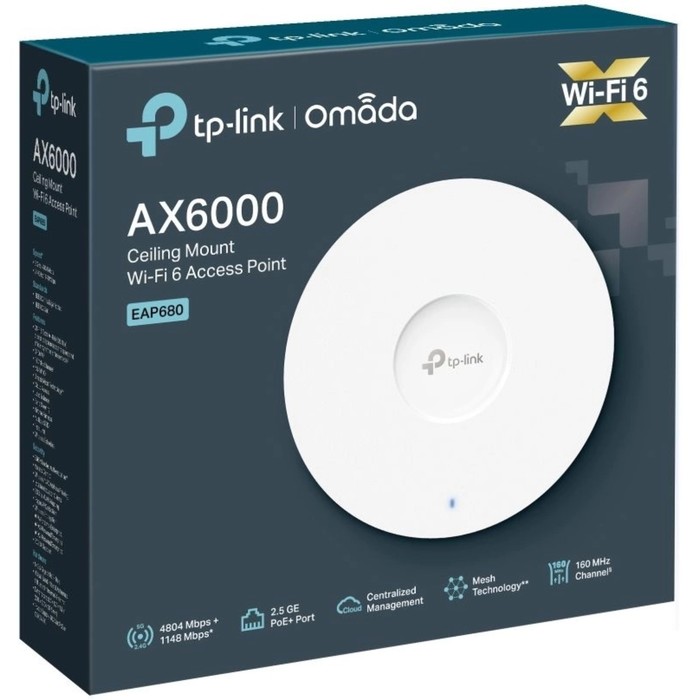 Точка доступа TP-Link EAP680 AX6000 100/1000/2500BASE-T белый - фото 51637502