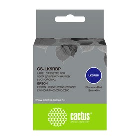 Картридж ленточный Cactus CS-LK5RBP черный для Epson LW400/LW700/LW600P/LW1000P/K400/Z700/Z   107409 10740904