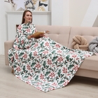 Плед с рукавами «Этель. Ветви», 150×200 см, корал-флис 220 г/м² - Фото 1