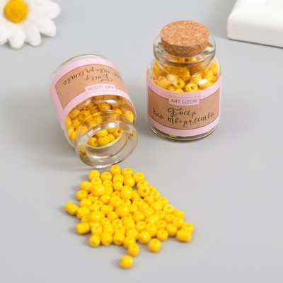 Бисер круглый 6/0 в бутылочке «Яркий лимон», 2×20 г, набор 2 шт.