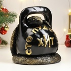 Копилка "Змея с гирей" черная, 25 см - фото 25423592