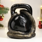 Копилка "Змея с гирей" черная, 25 см - фото 25423594